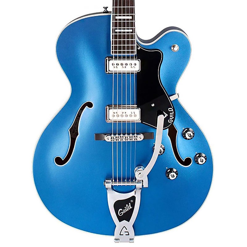Guild X-175 Manhattan Special Hollow Body Electric Guitar (Malibu Blue) (New York, NY) image 1
