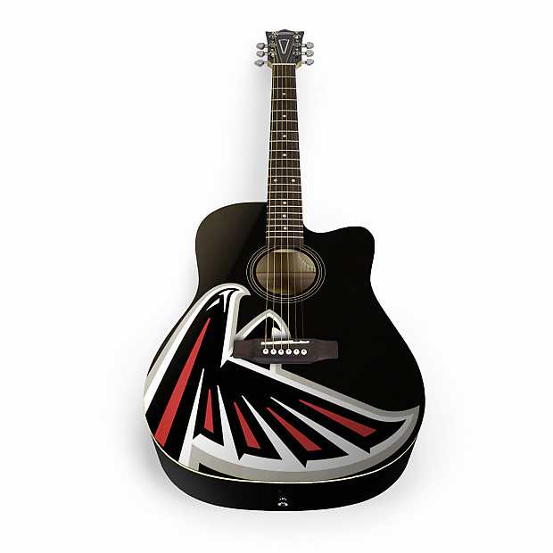 Woodrow Atlanta Falcons Acoustic Guitar Graphic image 1