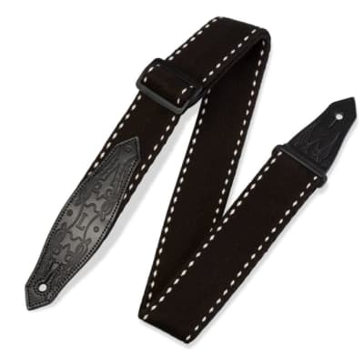 Levy's Black and White Country Western Series 2 inch Guitar Strap MSSC80-BLK image 1