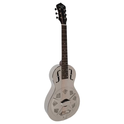 Recording King RM-993 Metal Body Parlor Resonator Acoustic Guitar Nickel Plated image 3
