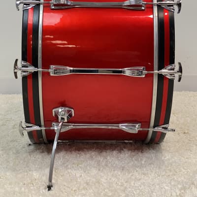 Ludwig 70s Mach 4 drum set 13/16/24/5x14 Supra and canister throne. Red Silk image 8