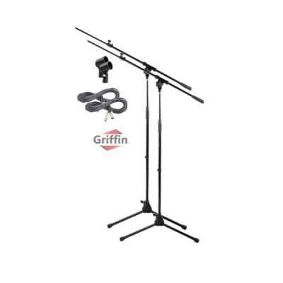GRIFFIN Microphone Boom Arm Stand 2-PACK Holder XLR Cable Mic Clip Studio Stage image 2