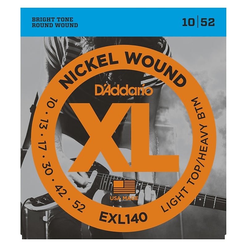 D'Addario EXL140 XL Electric Guitar Strings (Light Top/Heavy Bottom, 10-52) image 1