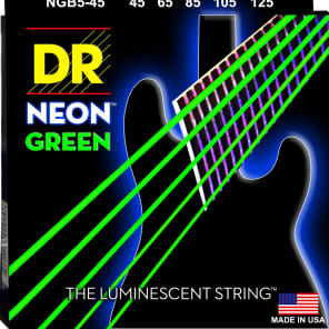 DR NGB5-45 Hi-Def Coated Neon Bass Strings - Medium (45-125)