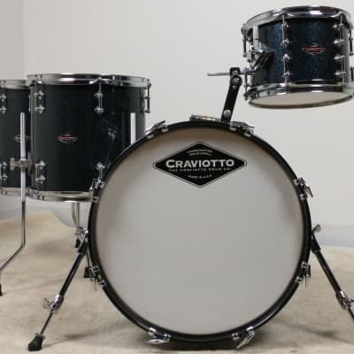 Craviotto Solid Maple 7.5x10, 13x13, 14x14, 12x18" BD 2009 Drum Set, Gun Metal Blue Lacquer Kit #139 image 5