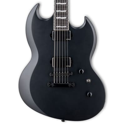 ESP LTD Viper-1000 Baritone Guitar w/ EMG Pickups and Macassar Ebony Fretboard - Black Satin image 1