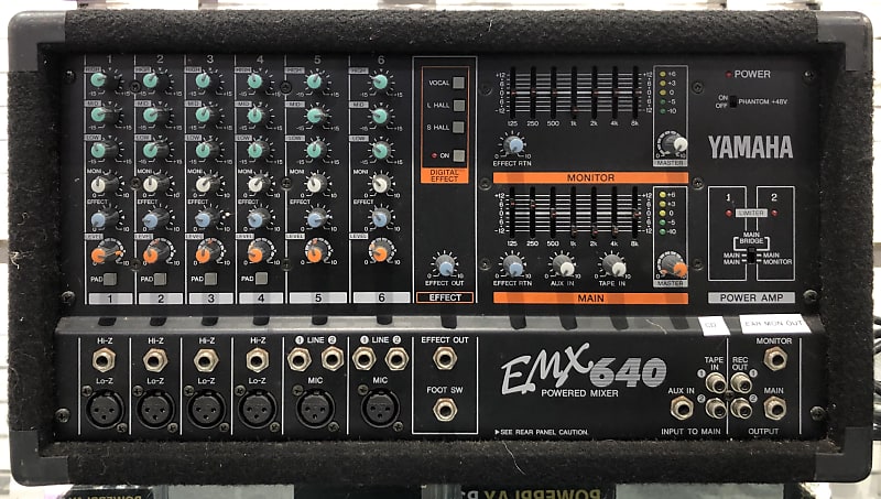 YAMAHA EMX640 パワードミキサー Yamaha EMX640 6 Channel Powered Mixer Dual Amp | eBay