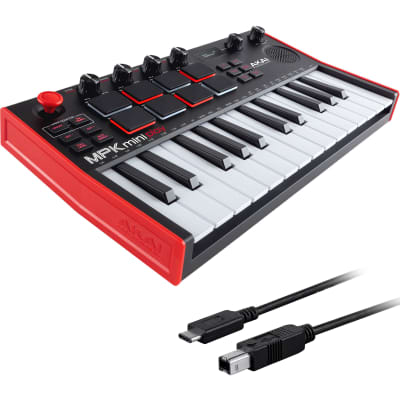 Akai Professional MPK Mini Play Mk3 Keyboard with Built-In Speaker - Cable Kit