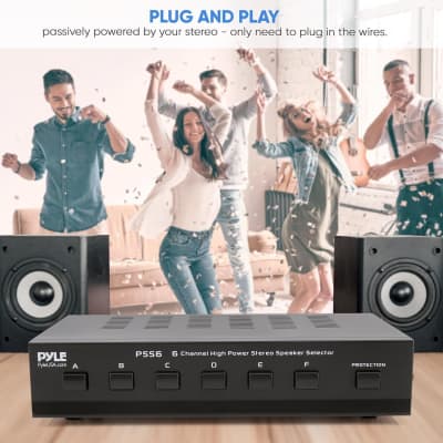 Pyle Home Premium New and Improved 6 Zone Channel Speaker Switch Selector Switch Box Hub Distribution Box for Multi-Channel High Powered Stereo Amplifier A,B,C,D Switches, 6 Pairs Of speakers PSS6 image 5