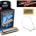 Hohner Blues Harp Harmonica - Key of F, Holder Bundle, 532BX-F