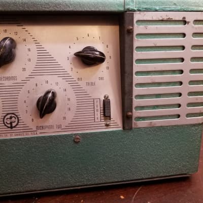 Operadio 1A30 Art Deco Theatre or PA Tube Amp 6L6 6J7 20 Watt 1947 - Wrinkled Green and Grey image 6