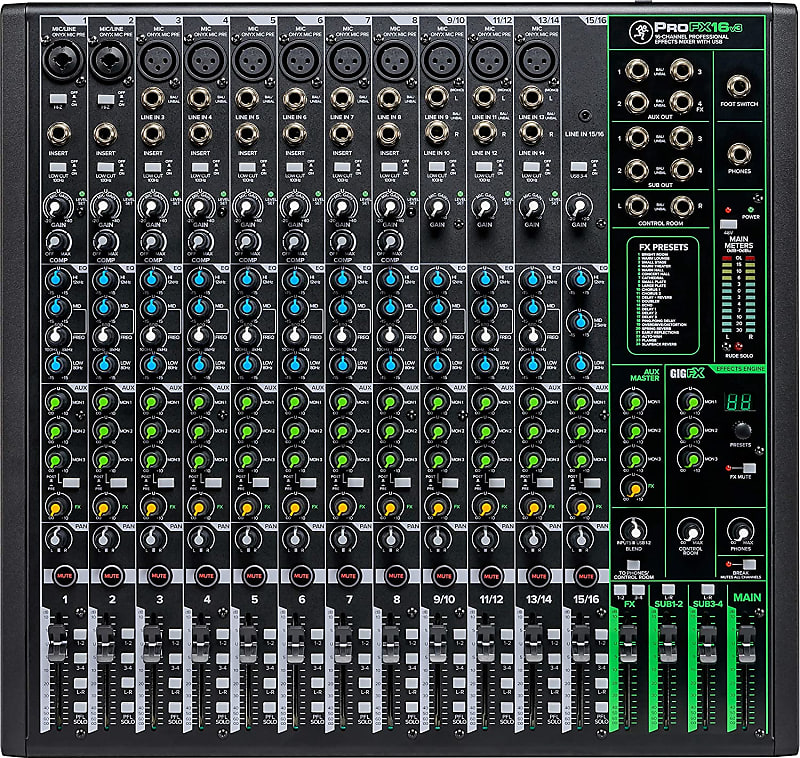 Mackie ProFX16v3 16-Channel Professional Effects Mixer with USB image 1