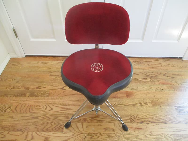 Roc N Soc Pro Series Hydraulic Lift Drum Throne, Bicycle Saddle, Backrest - Excellent Condition image 1