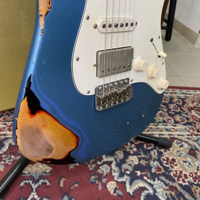 Agostin Custom Guitars Classsic S Relic, Faded Lake Placid Blue Over Sunburst image 4