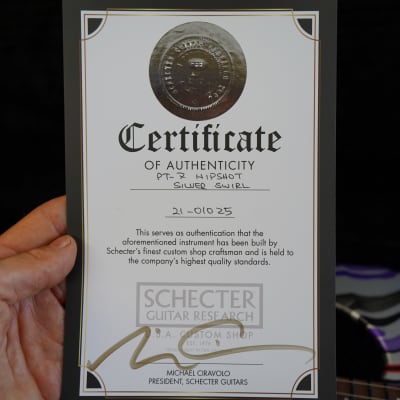 Schecter USA Custom Shop  PT-7  Silver Swirl 7-String w/ Case image 14