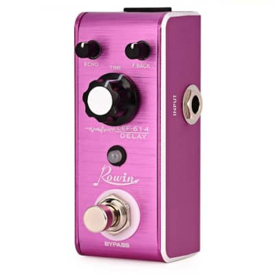 ROWIN LEF-614 Analog Delay Micro Effect Pedal and Hot Box Pink Tuner. image 5