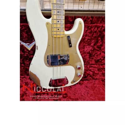 Fender Custom Shop 58 Precision Bass Heavy Relic Maple Neck Vintage White image 10