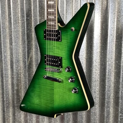 Westcreek Revenge Explorer Flame Transparent Green Burst | Reverb