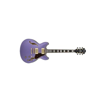 Ibanez AS Artcore AS73G Semi-Hollow Double Cutaway Electric Guitar, Bound Rosewood Fretboard, Metallic Purple Flat image 13