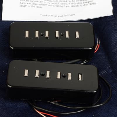 Ron Thorn GT-90 Alnico Staple Guitar Pickup Set P-90 Black