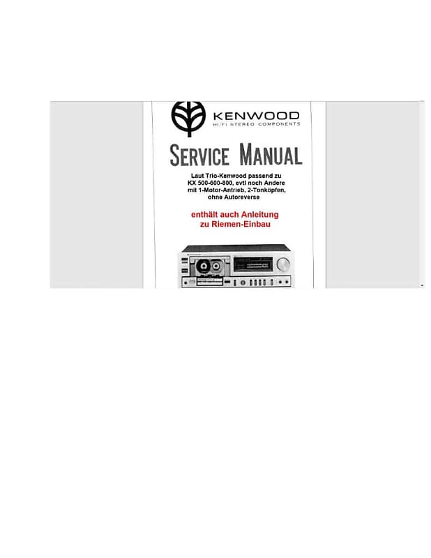 KENWOOD KX-500-600-800 SERVICE-&amp;-Reparatur-ANLEITUNG ~ portofrei als Download  			