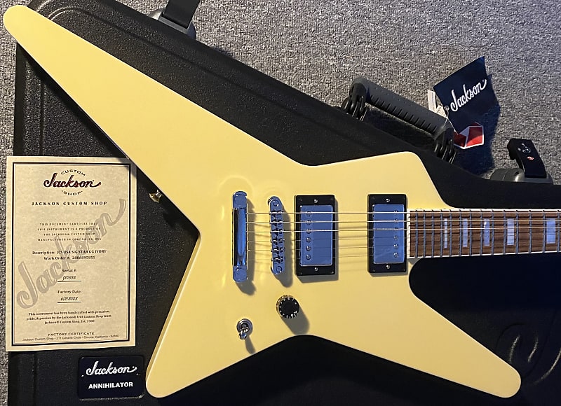 Jackson CUSTOM SHOP USA Gus G. Signature FIREWIND OZZY DREAM EVIL Signature Star Ivory satin finish | Reverb