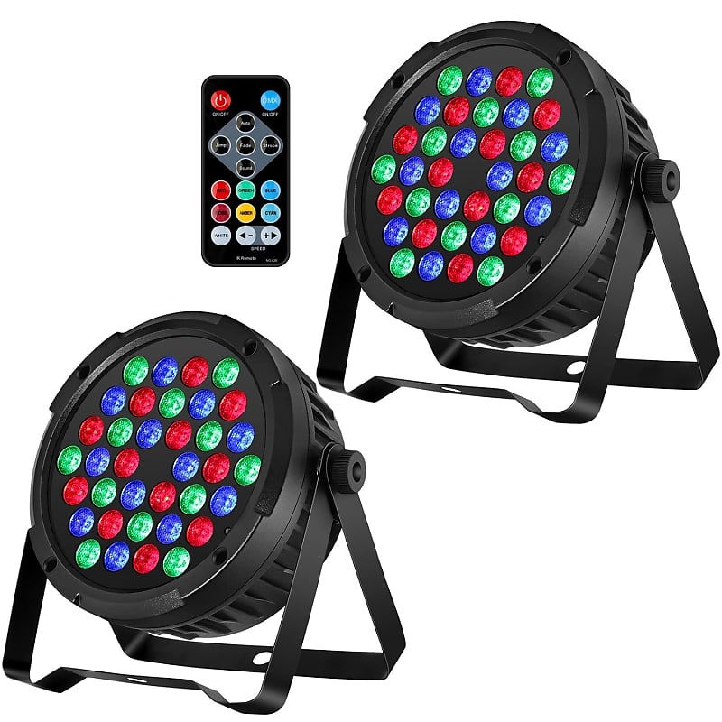 36Led Rgb Stage Par Lights - 36W Par Lighting 2 Pack Sound Activated Auto  Play By Remote & Dmx Control Uplighs For Events Music Dance Show Wedding Dj  Parties Lights Church Decoration