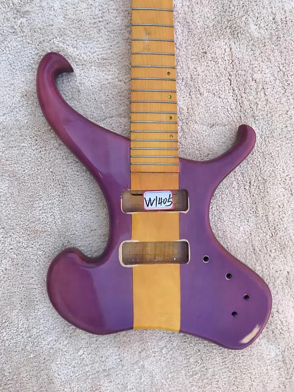 15 Strings Electric Bass Purple Body with Neck Through