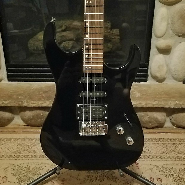 Lyon By Washburn Strat Style HSS Gloss Black