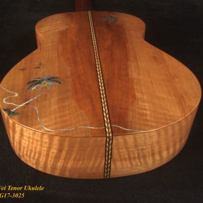 Bruce Wei Solid Spruce, Curly Maple Tenor Ukulele, Coconut Inlay, UG17-3025 image 10
