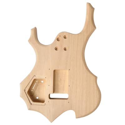 DIY 6 String Flame Shaped Style Electric Guitar Kits with Mahogany Body, Maple Neck and Accessories image 5