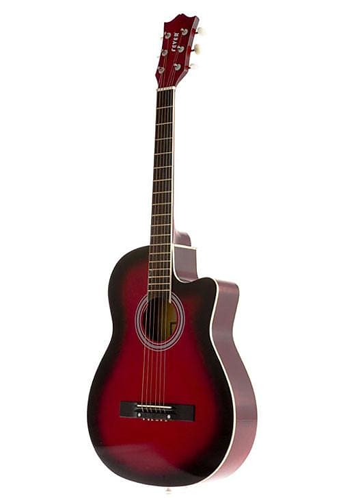 Fever 3/4 Acoustic Cutaway 38 Inches Guitar Redburst, | Reverb