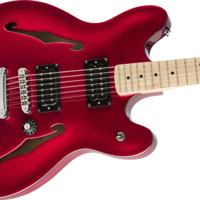 Squier Affinity Starcaster Semi-Hollow Guitar, Maple FB, Candy Apple Red image 4