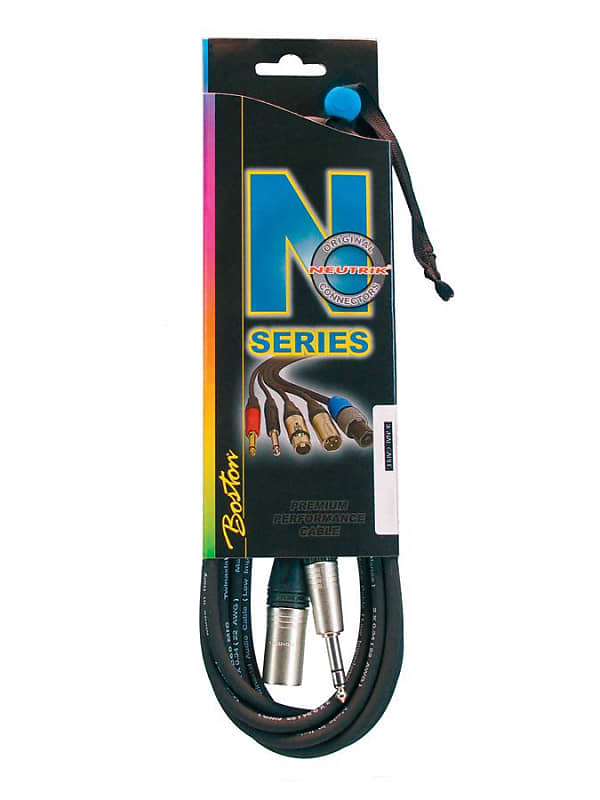 N-Series Microphone cable, xlr male, stereo jack, Neutrik connectors, 5  meter