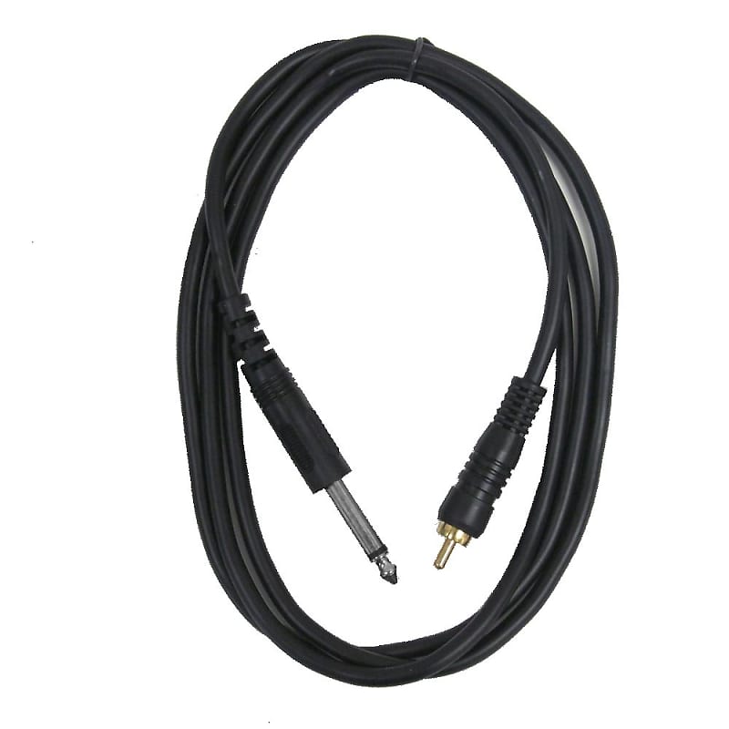 5 Foot 1/4" TS to RCA Mono Patch Cable - Amplifier to Mixer Connector Unbalanced image 1