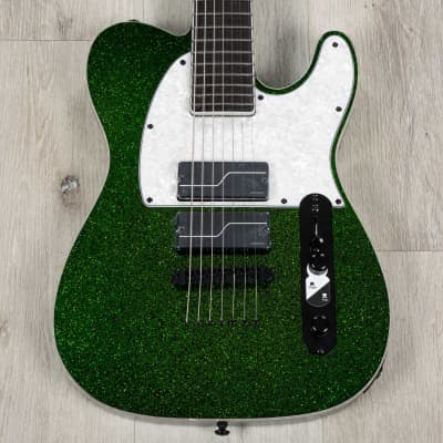 ESP LTD SCT-607 Baritone Stephen Carpenter Signature Series 7-String Guitar, Ebony Fretboard, Green image 1