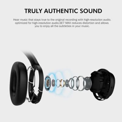 Cowin SE7 Max Active Noise Cancelling Wireless Bluetooth Headphones, Black image 10