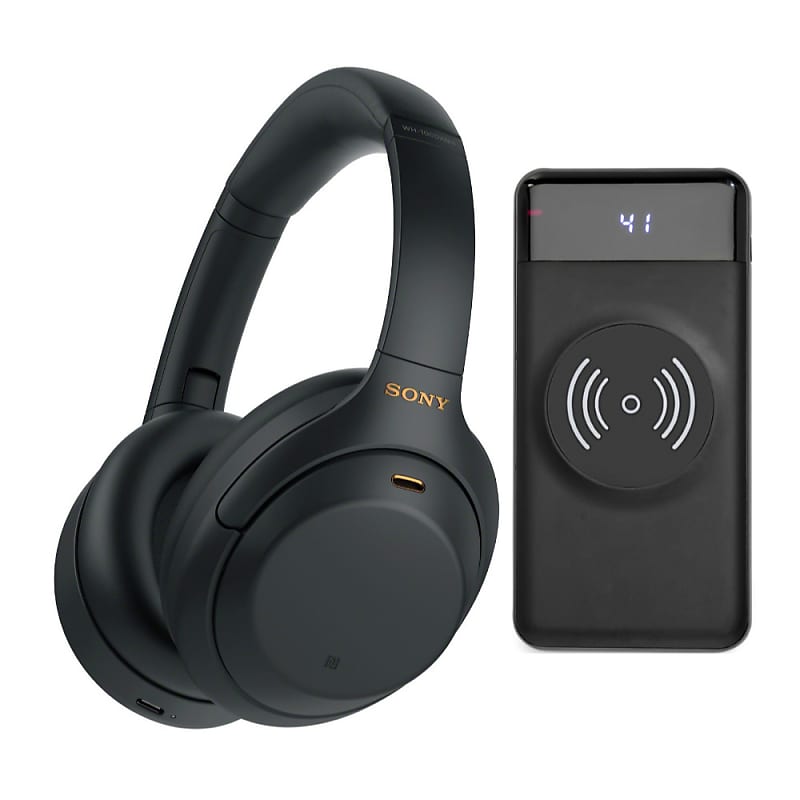  Sony WH-1000XM4 Wireless Noise Canceling Over-Ear Headphones  (Black) with Knox Gear 4-Port USB 3.0 Hub and USB Bluetooth Dongle Adapter  Work from Home Bundle (3 Items) : Electronics