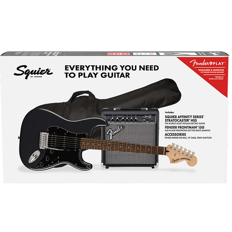 Squier Affinity Series Stratocaster HSS Pack Charcoal Frost Metallic image 1