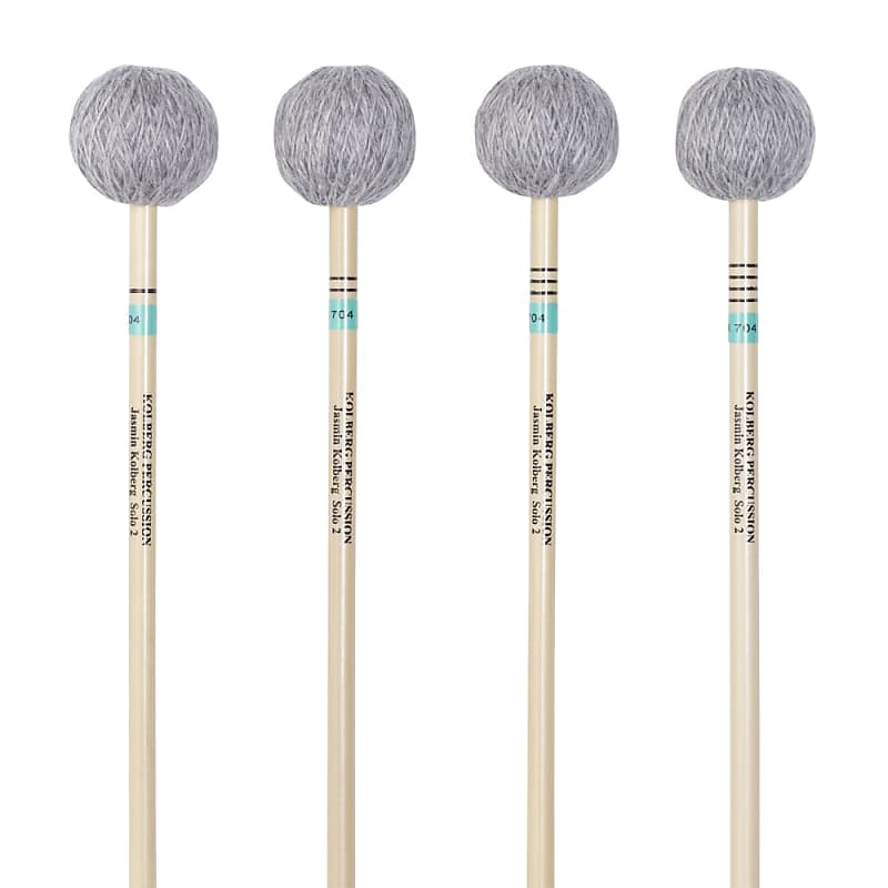 Kolberg R704 marimba mallets Jasmin Solo 2 green set of 4 rattan image 1