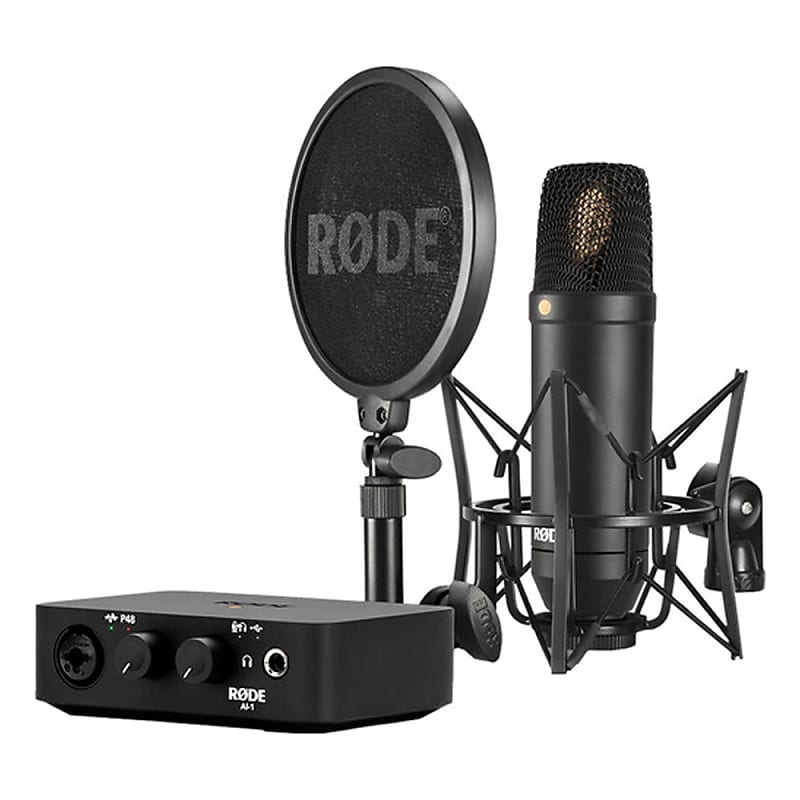 Rode Complete Studio Kit with AI-1 Audio Interface, NT1 Microphone, SM6 Shockmount, and XLR Cable image 1