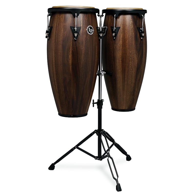 Latin Percussion LPA646-SW Aspire Series Jamjuree 10/11" Conga Set with Stand, Black Hardware image 1