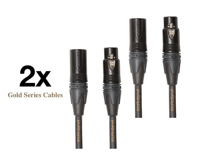 2x Roland RMCG5 5ft Gold Series Microphone Cables Reverb