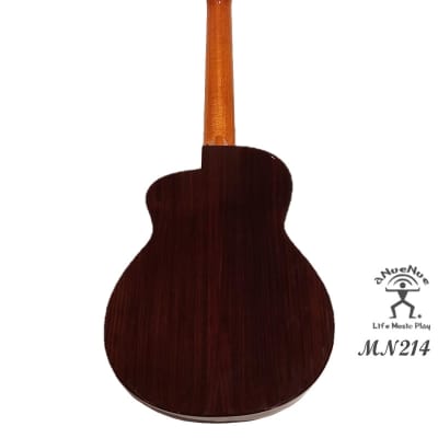 aNueNue MN214 all solid Moon Spruce & Indian Rosewood 36' travel Nylon Guitar image 3
