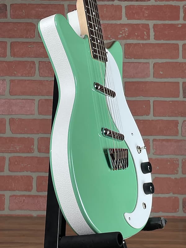 Danelectro Stock '59 Electric Guitar with Wood Bridge (Aqua
