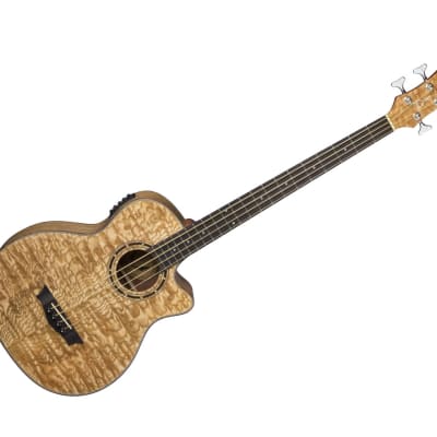 Dean Exotica Quilt Ash Acoustic/Electric Bass Guitar - Gloss Natural - Open Box for sale