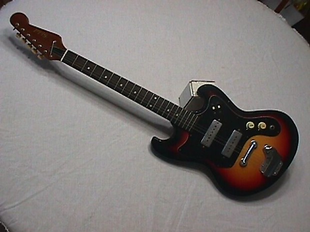 Vintage Teisco Style Global Made 1960's Solid Body Electric Guitar as-is image 1