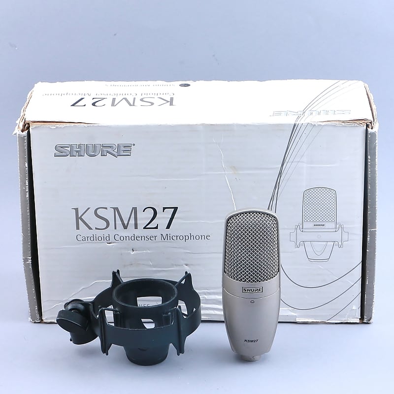 Shure KSM27 2024 Condenser Professional Microphone with Shock Mount & Pouch in Box