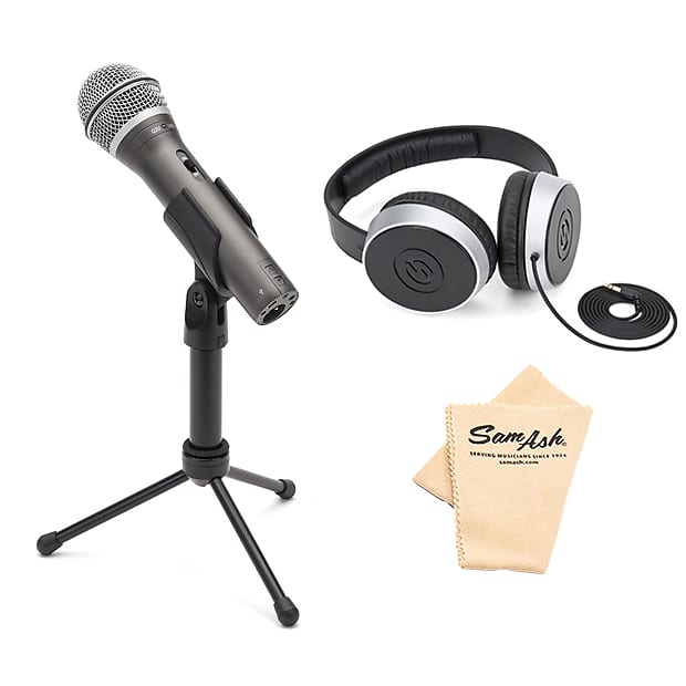 Samson Q2U Microphone with Headphones and Windscreen