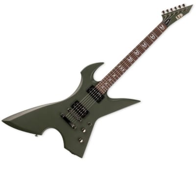 ESP LTD MAX-200-RPR Max Cavalera Guitar Military Green Satin for sale